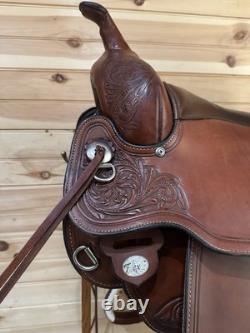 17 Circle Y Flex2 Cactus Flower Western Trail Saddle Model 1659
