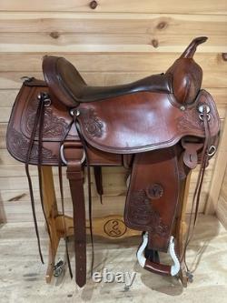 17 Circle Y Flex2 Cactus Flower Western Trail Saddle Model 1659