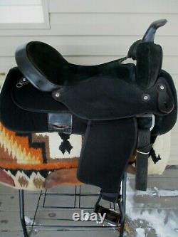 17'' Circle Y Park & Trail Black Synthetic Western Saddle