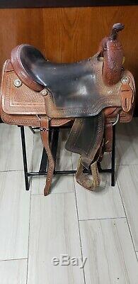 17 Corriente Ranch Cutter Western Saddle Roping Leather Tooling Cutting