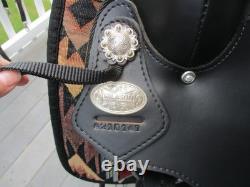 17'' Hilason Black Flex Tree Western Trail Saddle Fits 6-8'' Gullet USA In Tx