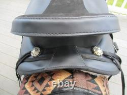 17'' Hilason Black Flex Tree Western Trail Saddle Fits 6-8'' Gullet USA In Tx