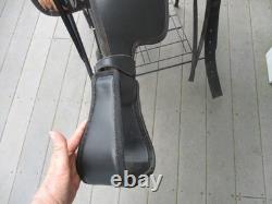17'' Hilason Black Flex Tree Western Trail Saddle Fits 6-8'' Gullet USA In Tx
