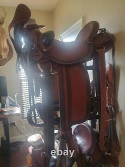 17'' JCM MARTIN WADE ROPER QH BARS WESTERN SADDLE w CINCH, BCOLLAR 41 LBS