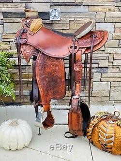 17 Martin Wade Saddle- Floral Tooled- Stunning Western Saddle, Ranch, Cowboy