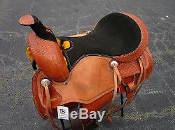 17 Used Roping Ranch Roper Western Reining Pleasure Tooled Leather Horse Saddle