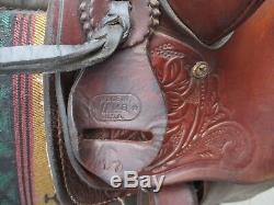 17'' VINTAGE LAMB Brown Leather Western TRAIL SADDLE FQH BAR 29 LBS #