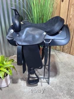 17 WINTEC Black Western Light Weight Saddle CLEAN! Semi Bar