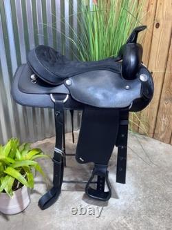 17 WINTEC Black Western Light Weight Saddle CLEAN! Semi Bar