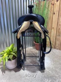 17 WINTEC Black Western Light Weight Saddle CLEAN! Semi Bar