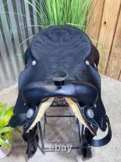 17 WINTEC Black Western Light Weight Saddle CLEAN! Semi Bar