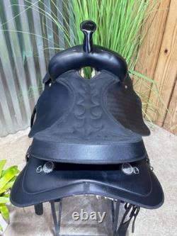17 WINTEC Black Western Light Weight Saddle CLEAN! Semi Bar