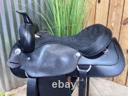 17 WINTEC Black Western Light Weight Saddle CLEAN! Semi Bar