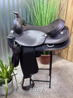 17 WINTEC Western Horse Saddle Full QH Light Weight Brown CLEAN