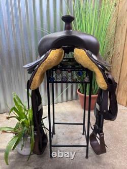 17 WINTEC Western Horse Saddle Full QH Light Weight Brown CLEAN