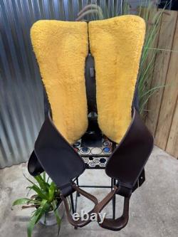 17 WINTEC Western Horse Saddle Full QH Light Weight Brown CLEAN