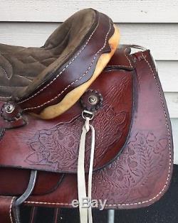 17 Western Rich Chestnut Oil Leather Roper Saddle