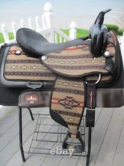 17'' brown Aztec abetta Western trail saddle regular QH BARS