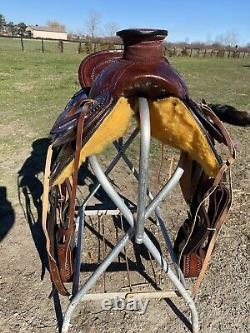 17 dark oil slick seat Wade Western saddle with matching tack