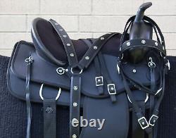 17 in Western Horse Trail Saddle Synthetic Pleasure Riding Tack Set Used