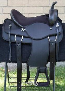 17 in Western Horse Trail Saddle Synthetic Pleasure Riding Tack Set Used