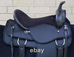 17 in Western Horse Trail Saddle Synthetic Pleasure Riding Tack Set Used