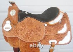 18 Custom ROCKING R Loaded Silver Show SaddleFQHBHAND TOOLEDVERY LIGHT USE