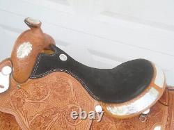 18 Custom ROCKING R Loaded Silver Show SaddleFQHBHAND TOOLEDVERY LIGHT USE