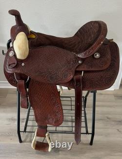 18 Seat Western Horse Saddle and Stand. Valued @ $1200.00 Asking $600.00