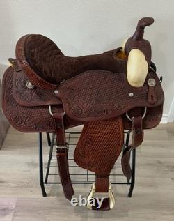 18 Seat Western Horse Saddle and Stand. Valued @ $1200.00 Asking $600.00