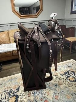 18 Western Barrel Racing Saddle Set Synthetic Leather Brown withTack-complete set