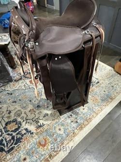 18 Western Barrel Racing Saddle Set Synthetic Leather Brown withTack-complete set