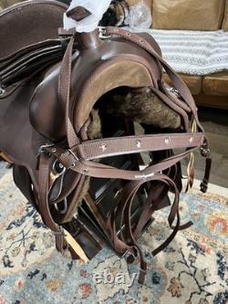 18 Western Barrel Racing Saddle Set Synthetic Leather Brown withTack-complete set