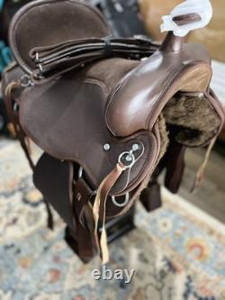 18 Western Barrel Racing Saddle Set Synthetic Leather Brown withTack-complete set
