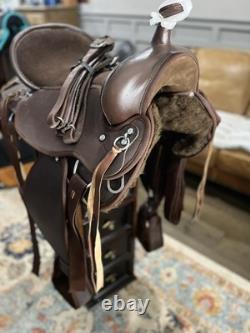 18 Western Barrel Racing Saddle Set Synthetic Leather Brown withTack-complete set