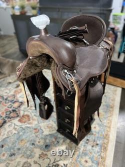 18 Western Barrel Racing Saddle Set Synthetic Leather Brown withTack-complete set