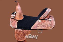 18 in Western Horse Saddle Used Hilason Treeless Trail Barrel Leather U-Z-18