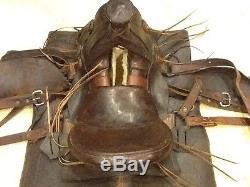 1800's ANTIQUE High Back Cowboy Western Saddle F A Meanea FULL Size Adult Seat