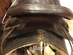 1800's ANTIQUE High Back Cowboy Western Saddle F A Meanea FULL Size Adult Seat