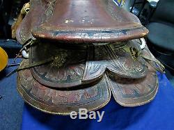 1930's Texas Tanning & Mfg. Co. Tooled Leather Handmade Western Saddle Tex Tan