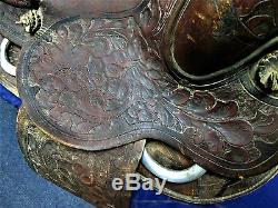 1930's Texas Tanning & Mfg. Co. Tooled Leather Handmade Western Saddle Tex Tan