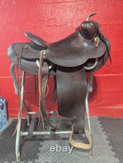 1940s Hereford Ranch Saddle withMetal Horn
