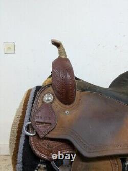 2-1287 15 inch Used Circle J Western Barrel Saddle