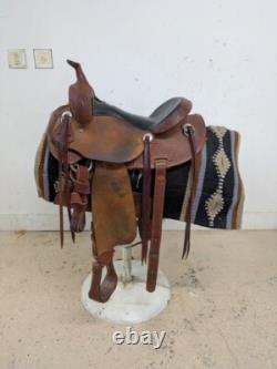 2-1311 14.5 inch Used HR Saddlery Western Roughout Trail Saddle