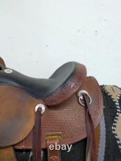 2-1311 14.5 inch Used HR Saddlery Western Roughout Trail Saddle