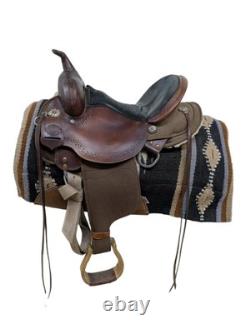 2-1318 Used 15 inch Circle Y High Horse Rosebud Western Trail Saddle Extra Wide