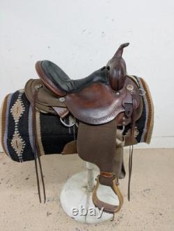2-1318 Used 15 inch Circle Y High Horse Rosebud Western Trail Saddle Extra Wide