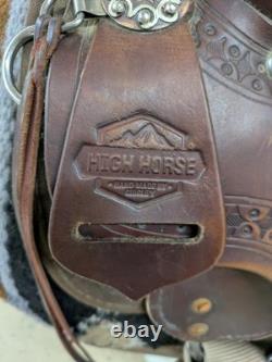 2-1318 Used 15 inch Circle Y High Horse Rosebud Western Trail Saddle Extra Wide