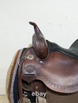 2-1318 Used 15 inch Circle Y High Horse Rosebud Western Trail Saddle Extra Wide