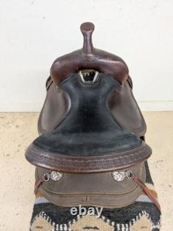 2-1327 14 inch Used Circle Y High Horse Western Daisetta Trail Saddle Wide Tree